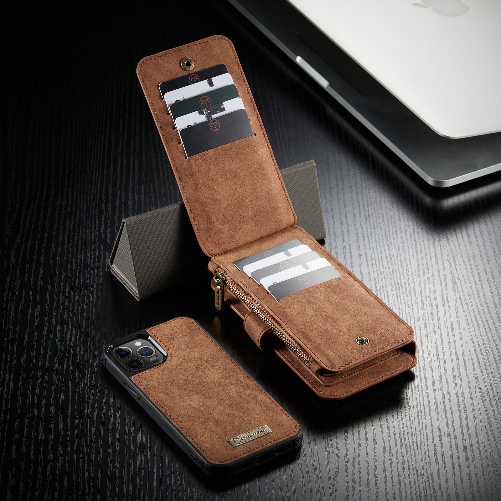 Hochwertiges 2-in-1 Abnehmbare Leder Brieftasche Flip Stand iPhone Hülle 