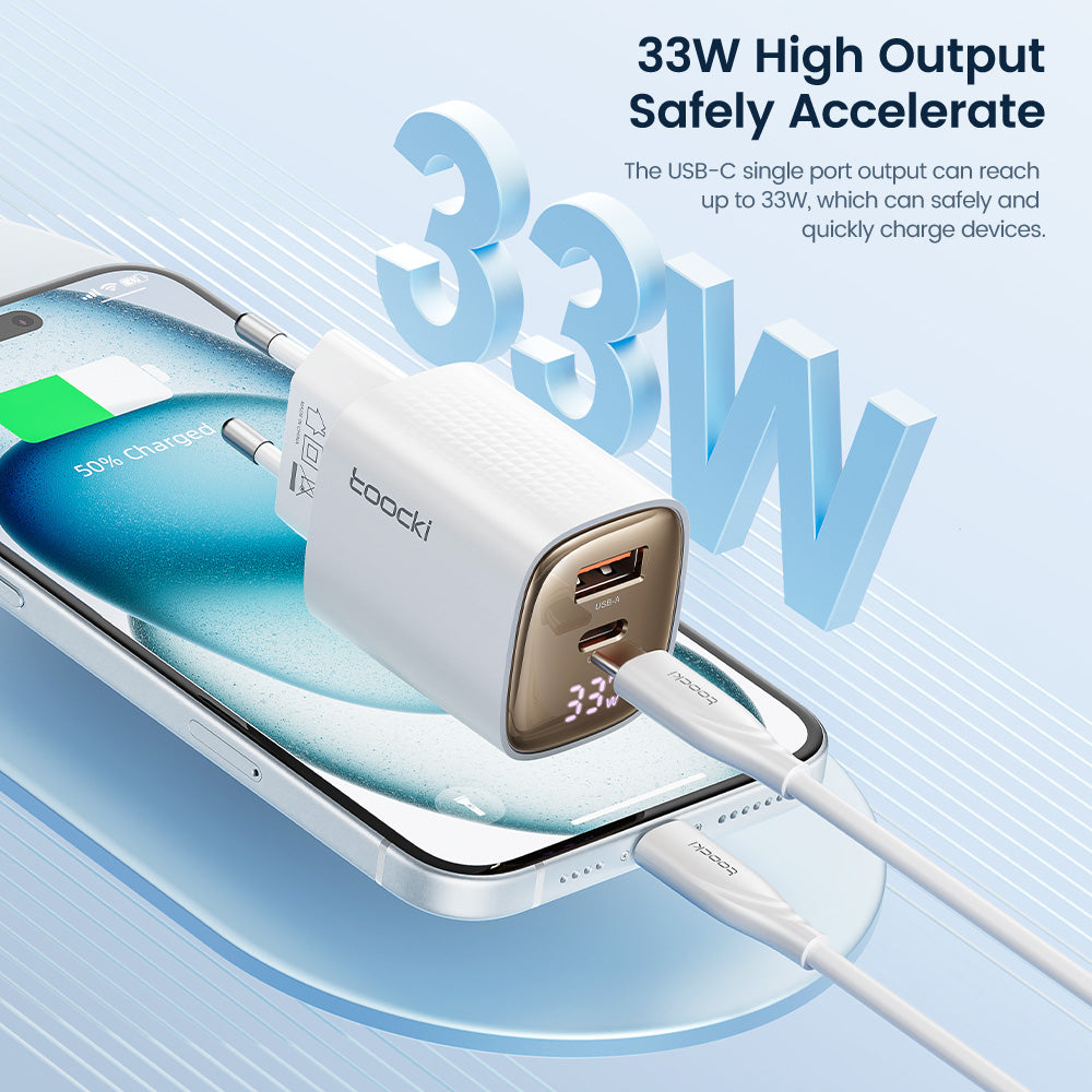 Premium Tech GaN USB Type C Charger 65W 45W PPS PD QC 4.0 | Fast Charger for Smartphones, Apple iPhone, Samsung, iOS & Android MacBook, Laptop, iPad, AirPods, Tablet, iOS,