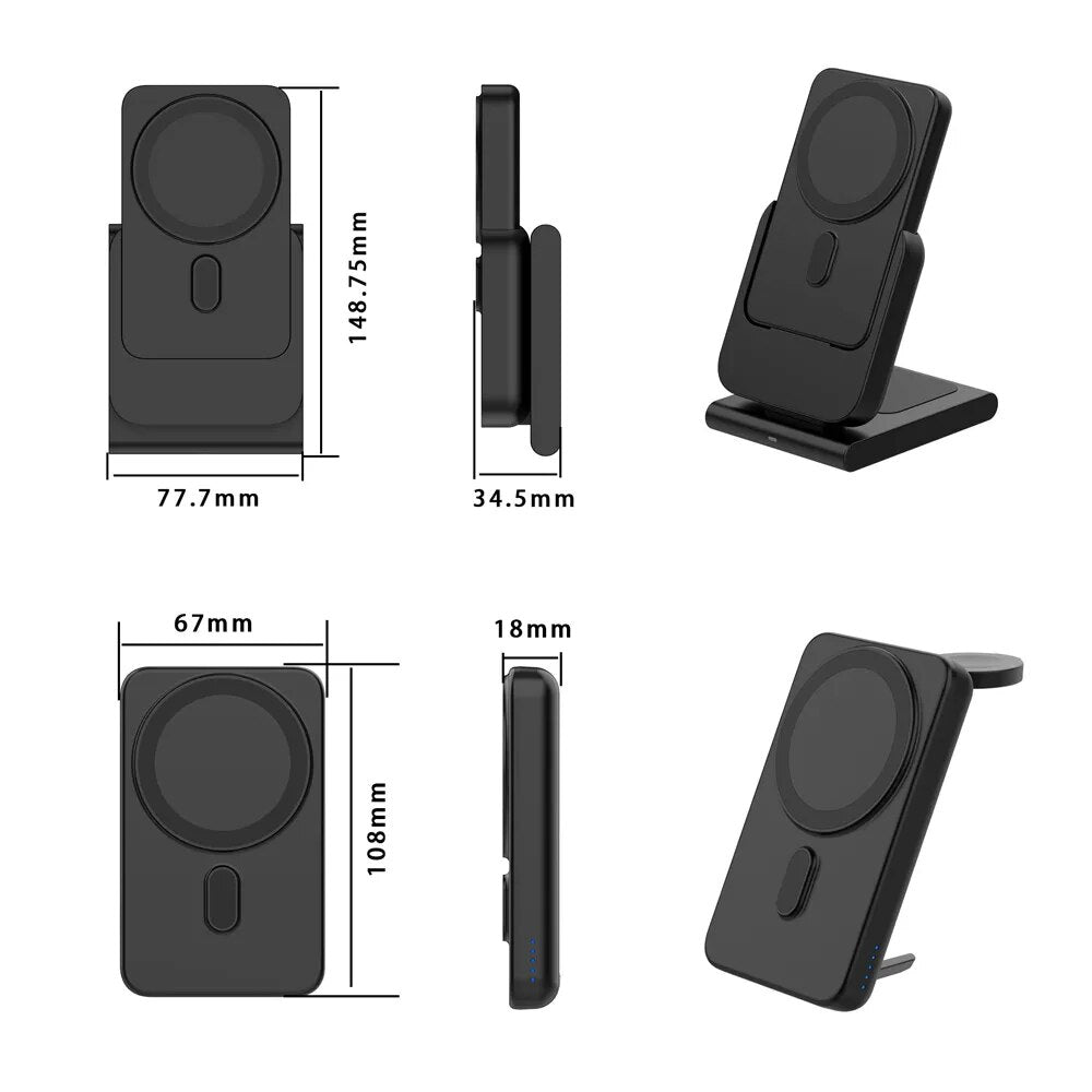 Magnetische Powerbank Ladegerät Kabellose Ladestation MagSafe Zusatzakku Externe Batterie Charging Station Apple iPhone Watch