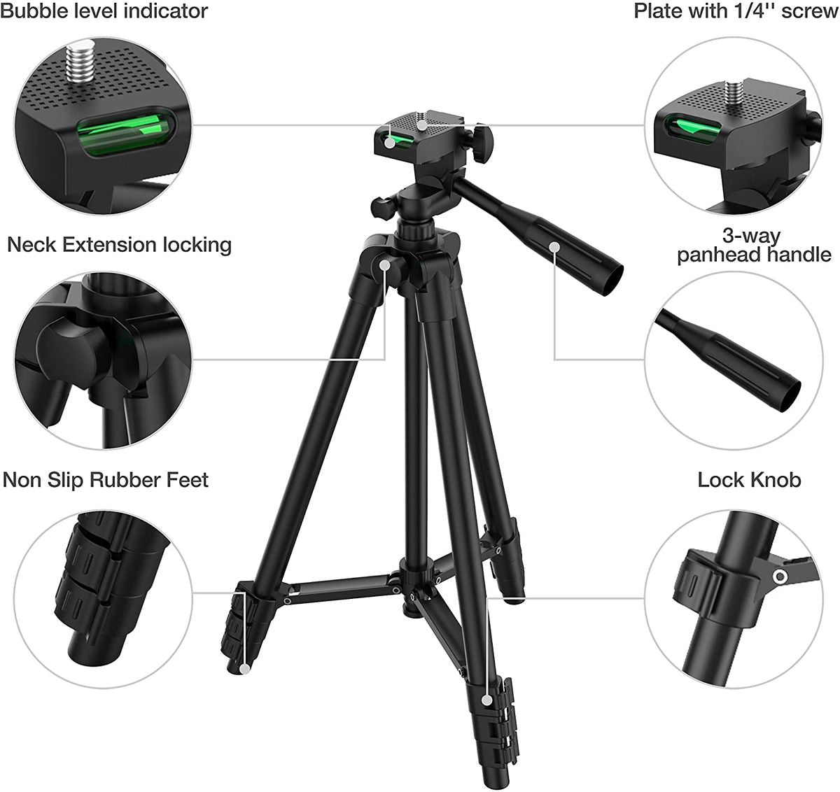 Premium Universal 40-Inch Tripod for Smartphones, Apple iPhone, Samsung, iOS & Android Professional Photography & Videography, Aluminum Travel Tripod, Compatible with GoPro, Apple iPhone 16/15/14/13/12/11 Pro Max/Plus/Mini, Samsung, Xiaomi, Huawei,