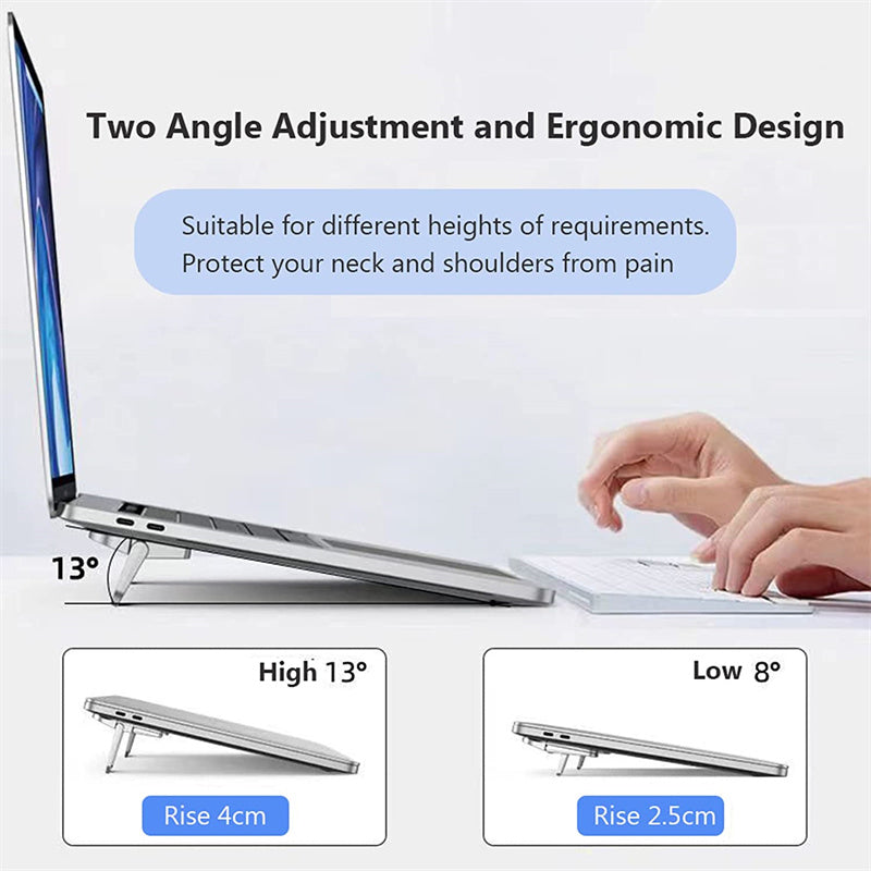 Premium Aluminum Laptop Stand: Portable & Mini for MacBook Air/Pro/M3/M2/M1: 16,14,13-inch | 2024/2023/2022/2020 Series Hartschale - Ideal as Computer & Keyboard Holder