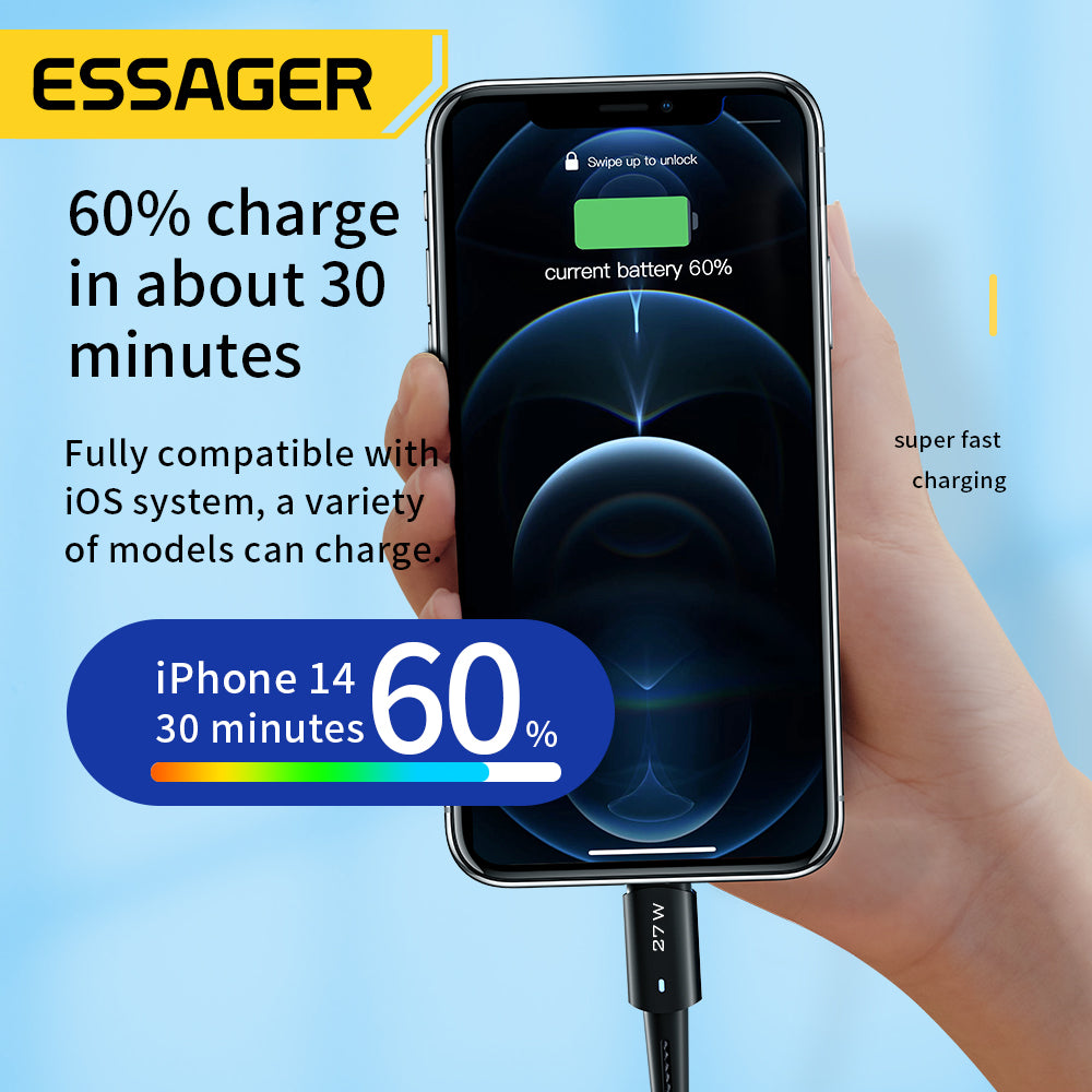 Essager USB-C Kabel für Apple iPhone 15 14 13 12 11 Pro Max XS - Gute Qualität 20W Schnellladekabel,Typ C zu Lightning