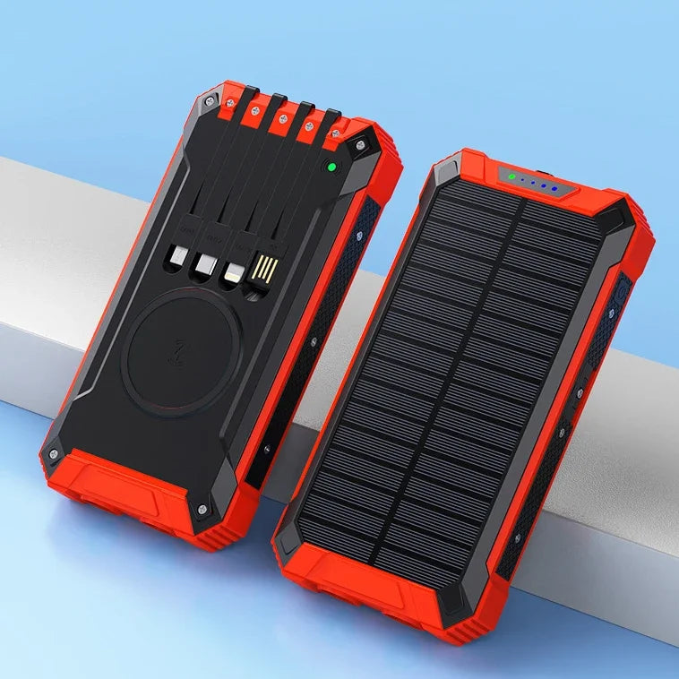 High-Quality Power Bank 20000mAh Solar Charger | Portable External Battery with 5V Fast Charging and Super Bright Flashlight for Smartphones, Apple iPhone, Samsung, iOS & Android  On-the-Go