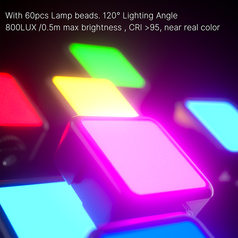 High-Quality VL49 RGB LED Light, 2000mAh Rechargeable, Fill Light for Smartphones, Apple iPhone, Samsung, iOS & Android  Camera, GoPro, Compatible with Apple iPhone 16/15/14/13/12/11 Pro Max Plus Mini, - Professional Kit for TikTok & Social Media,