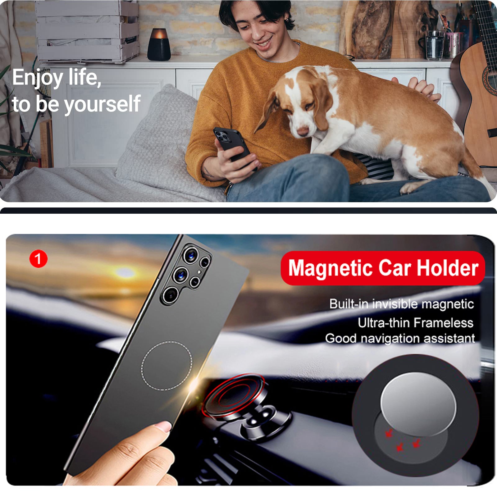 Magnetische Ultra-Dünne Autohalterung Apple iPhone Hülle | Stoßfeste Matte Leichte Schutzhülle
