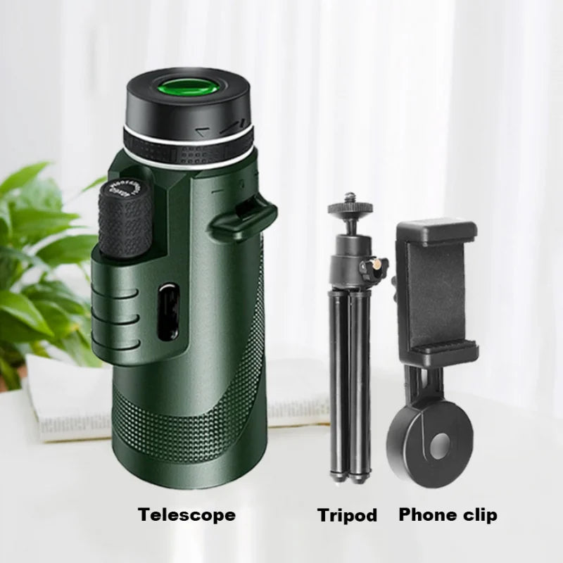 High-Quality Portable Zoom HD 5000m Telescope, Foldable, for Long Distances | Professional Mini Telescope, Powerful: Hunting, Sports, Outdoor, Camping, Travel | Smartphones, Apple iPhone, Samsung, iOS & Android