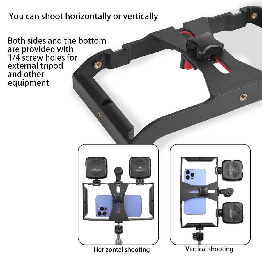 Camera Cage Stabilizer for Smartphones, Apple iPhone, Samsung, iOS & Android : Film Production Rig & Hand Grip Bracket | Premium Video Camera Cage for Apple iPhone and Android