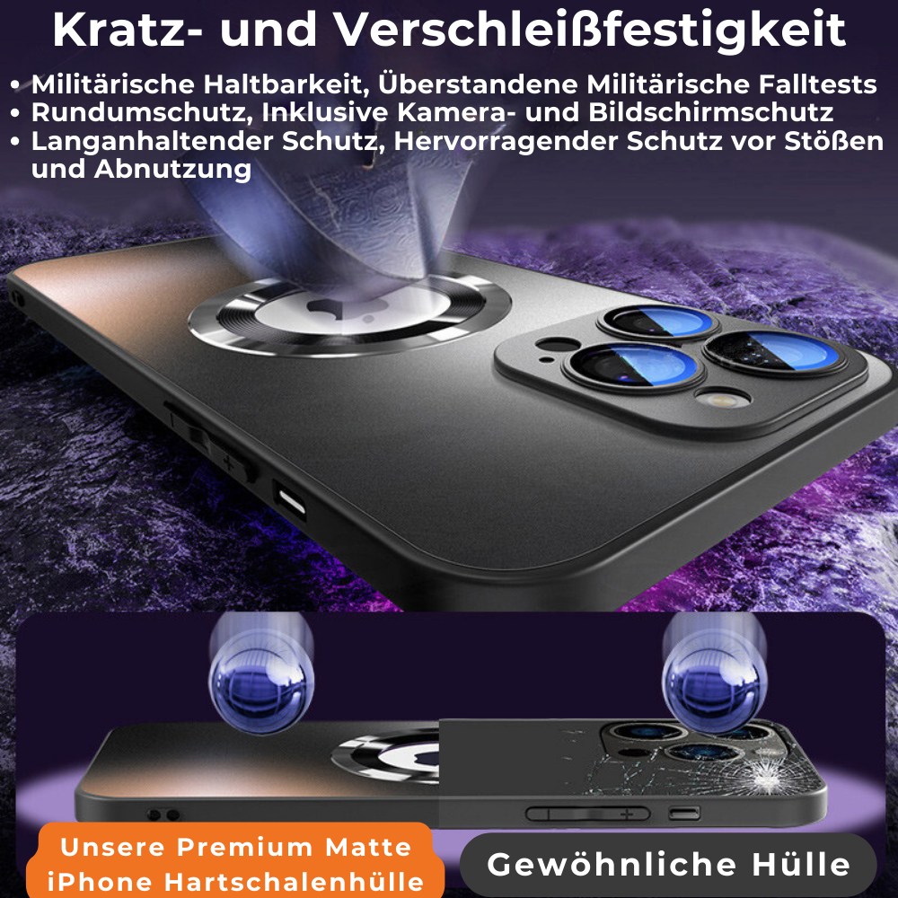 Hochwertige Matte Magnetische iPhone-Hülle mit MagSafe Case für Apple iPhone 17/17 Air, 16/16e, 15, 14, 13 Pro Max Plus | Glasobjektiv-Kameraschutzabdeckung, Panzer-Schutzhülle, Stoßfest und Stilvolle Handyhülle | Tasche in limitierter Auflage