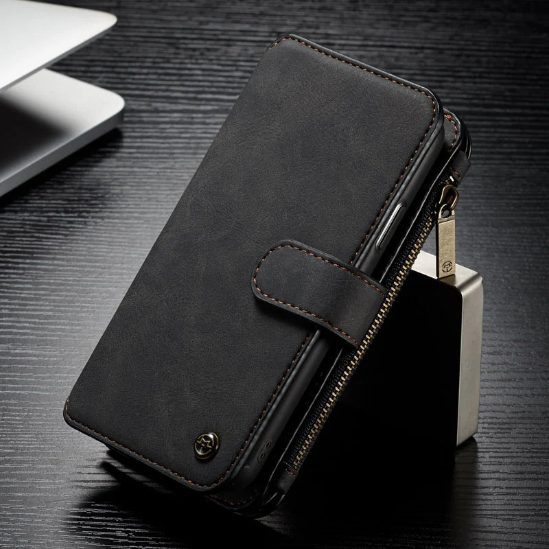 Hochwertiges 2-in-1 Abnehmbare Leder Brieftasche Flip Stand iPhone Hülle 
