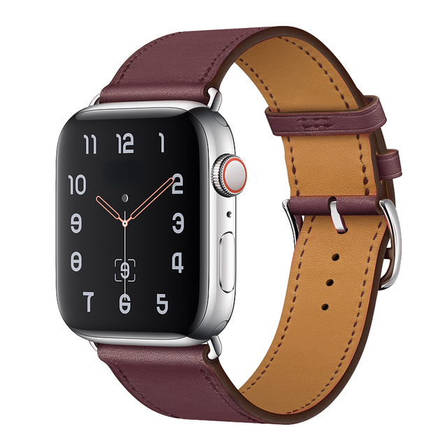 Premium Echtes Leder Armband für Apple Watch: 49mm, 45mm, 44mm, 42mm, 41mm, 40mm, Damen/Herren, iWatch Ultra/9/8/7/6/5/4/SE 