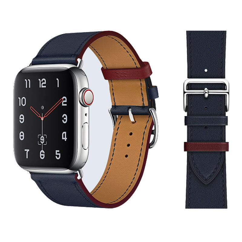 Premium Echtes Leder Armband für Apple Watch: 49mm, 45mm, 44mm, 42mm, 41mm, 40mm, Damen/Herren, iWatch Ultra/9/8/7/6/5/4/SE 