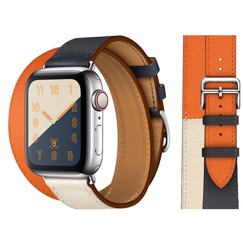 Premium Echtes Leder Armband für Apple Watch: 49mm, 45mm, 44mm, 42mm, 41mm, 40mm, Damen/Herren, iWatch Ultra/9/8/7/6/5/4/SE 