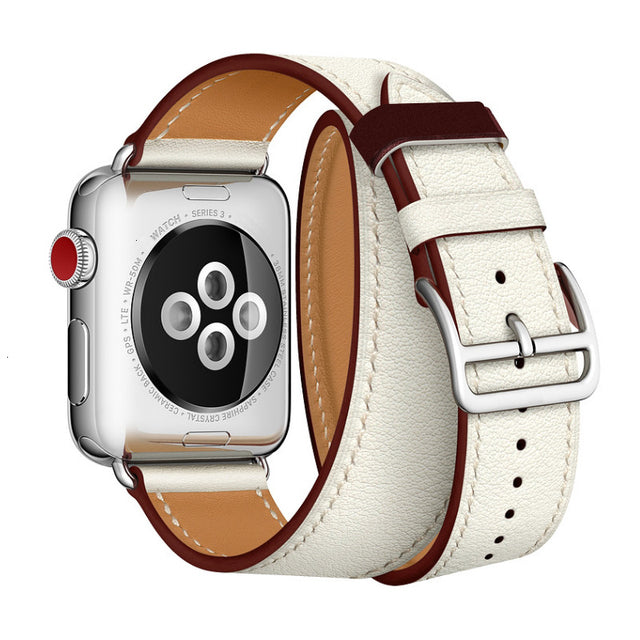 Premium Echtes Leder Armband für Apple Watch: 49mm, 45mm, 44mm, 42mm, 41mm, 40mm, Damen/Herren, iWatch Ultra/9/8/7/6/5/4/SE 