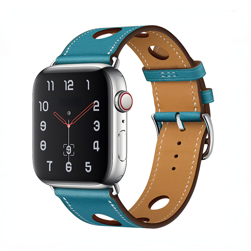 Premium Echtes Leder Armband für Apple Watch: 49mm, 45mm, 44mm, 42mm, 41mm, 40mm, Damen/Herren, iWatch Ultra/9/8/7/6/5/4/SE 