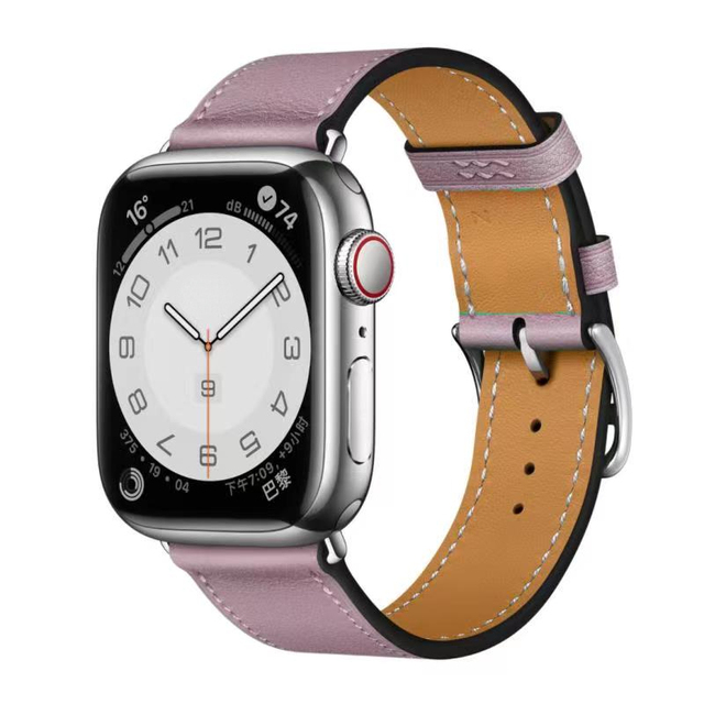 Premium Echtes Leder Armband für Apple Watch: 49mm, 45mm, 44mm, 42mm, 41mm, 40mm, Damen/Herren, iWatch Ultra/9/8/7/6/5/4/SE 