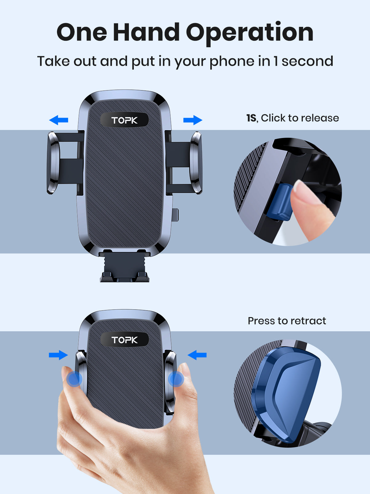 Premium Universal Car Phone Holder with Hook Clip, Vent Mount, 360° Rotation | Phone Holder for Car, Compatible with Smartphones, Apple iPhone, Samsung, iOS & Android | Limited Edition