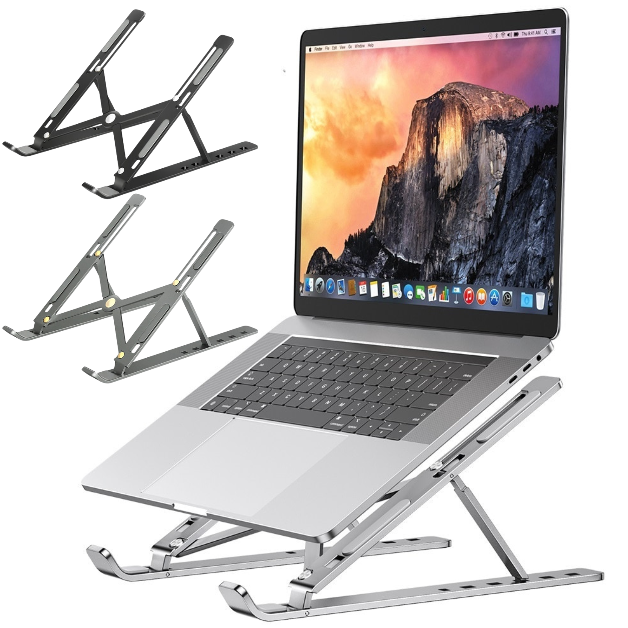 Prämie Tragbarer Laptopständer aus Aluminium | Notebook-Unterstützung, Computerhalterung für MacBook Air Pro, Zubehör,