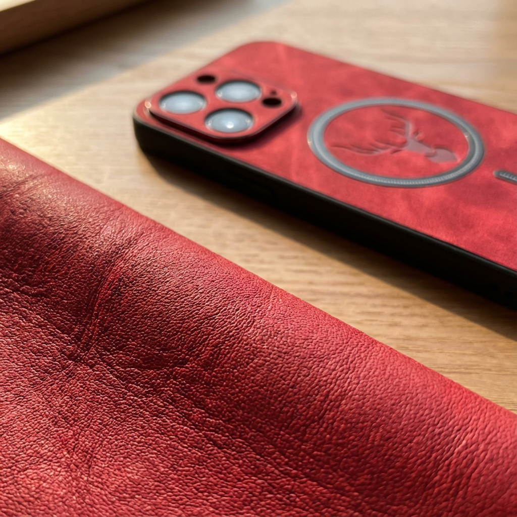 Luxus Hirschleder Apple iPhone Hülle | MagSafe Case mit Kameralinsenschutz, Magnetische Kabellose Stoßfeste Handyschutzhülle | Premium Sturzsicherer Bumper-Cover für iPhone 17/17 Air, 16/16e, 15, 14, 13 Pro Max Plus