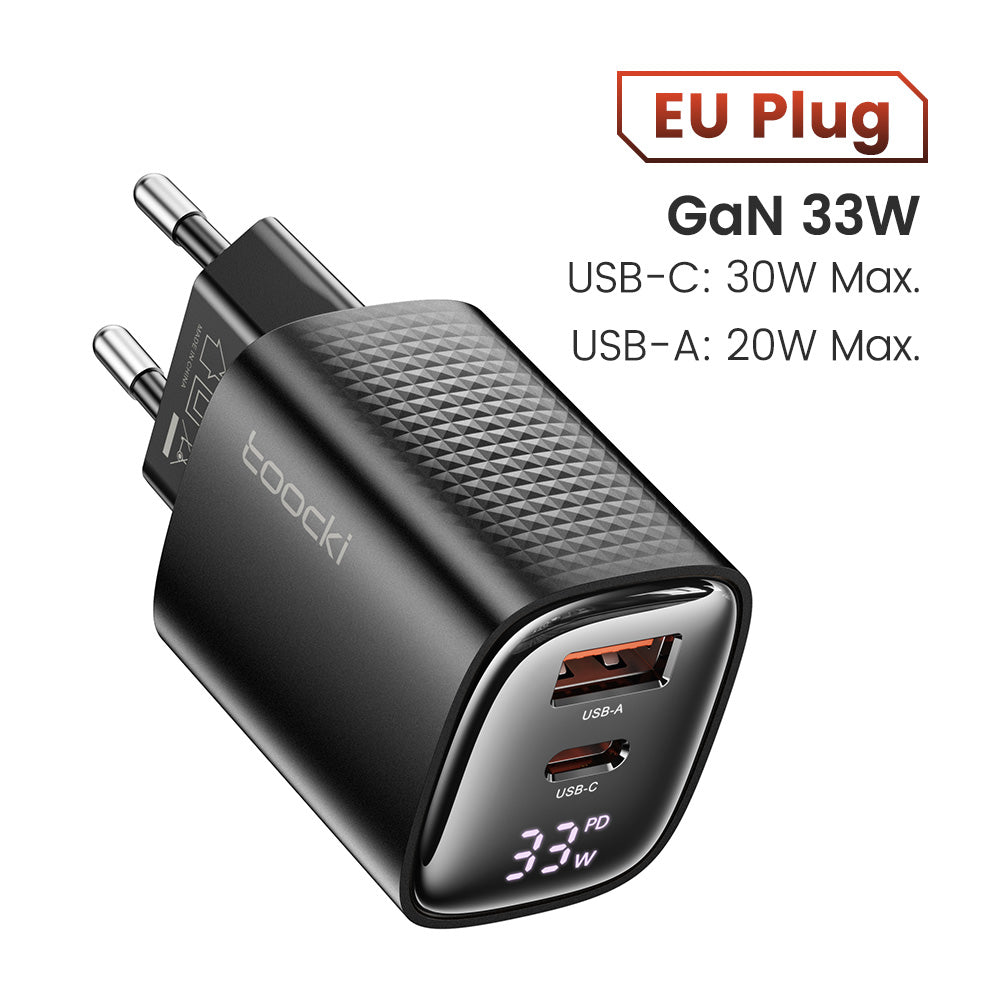 Premium Tech GaN USB Type C Charger 65W 45W PPS PD QC 4.0 | Fast Charger for Smartphones, Apple iPhone, Samsung, iOS & Android MacBook, Laptop, iPad, AirPods, Tablet, iOS,