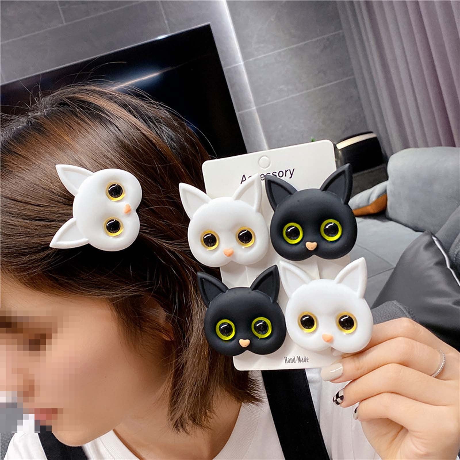 Luxury Air Sac Phone Holder Griptok with Kawaii 3D Cat Handy Finger Ring | Stand Grip Tok Handy Accessory for Smartphones, Apple iPhone, Samsung, iOS & Android | Stylish Phone Ring Holder