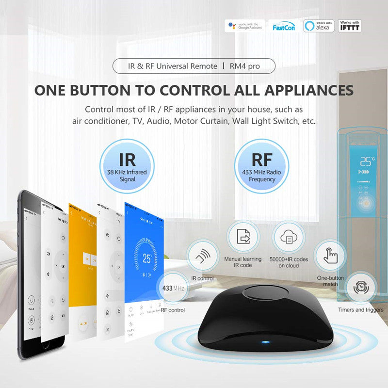 Premium Universal Intelligente Fernbedienung für Smart Home, WiFi IR RF Schalter, Kompatibel mit Alexa und mehr | Limitierte