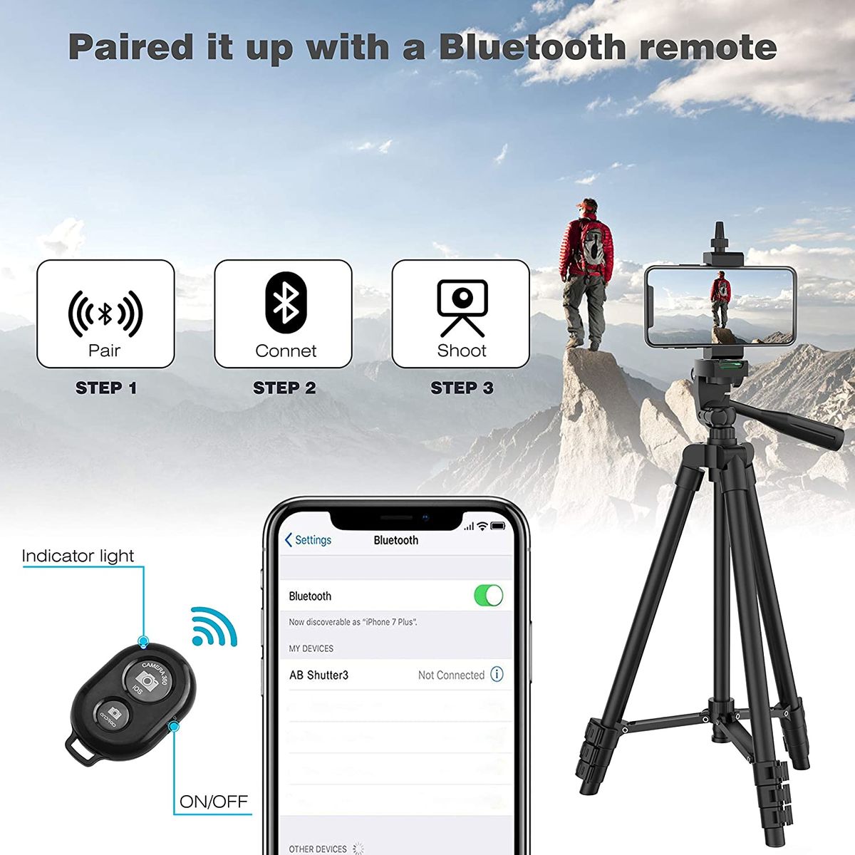 Premium Universal 40-Inch Tripod for Smartphones, Apple iPhone, Samsung, iOS &amp; Android Professional Photography & Videography, Aluminum Travel Tripod, Compatible with GoPro, Apple iPhone 16/15/14/13/12/11 Pro Max/Plus/Mini, Samsung, Xiaomi, Huawei,