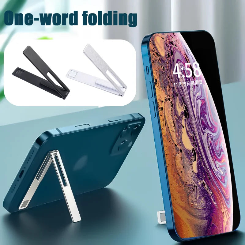 Premium Ultra-Thin Mini Metal Folding Phone Stand: Invisible, Portable Holder for Smartphones, Apple iPhone, Samsung, iOS &amp; Android, Xiaomi | Limited Edition