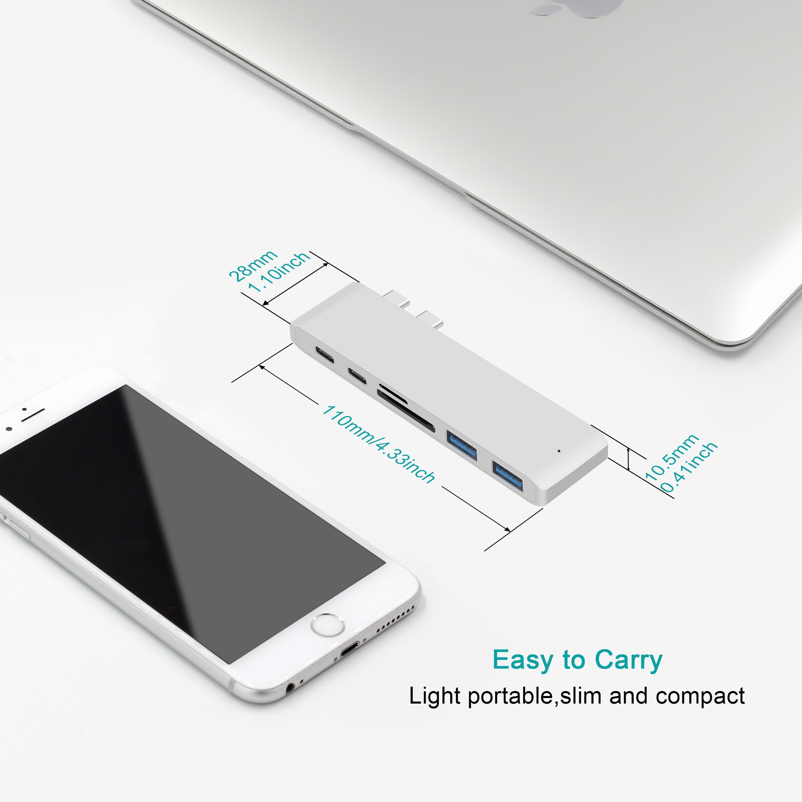 Premium USB-C Hub with HDMI 4K Adapter & Thunderbolt 3: USB 3.1 Type-C to 3.0 Hub - Enhanced Connectivity for Macbook Air/Pro/M3/M2/M1: 16,14,13-inch | 2024/2023/2022/2020 Series  Chips