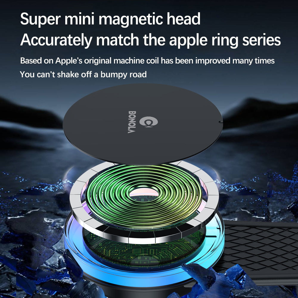 Premium Magnetic Car Phone Holder and Wireless Charger - for Smartphones, Apple iPhone, Samsung, iOS & Android