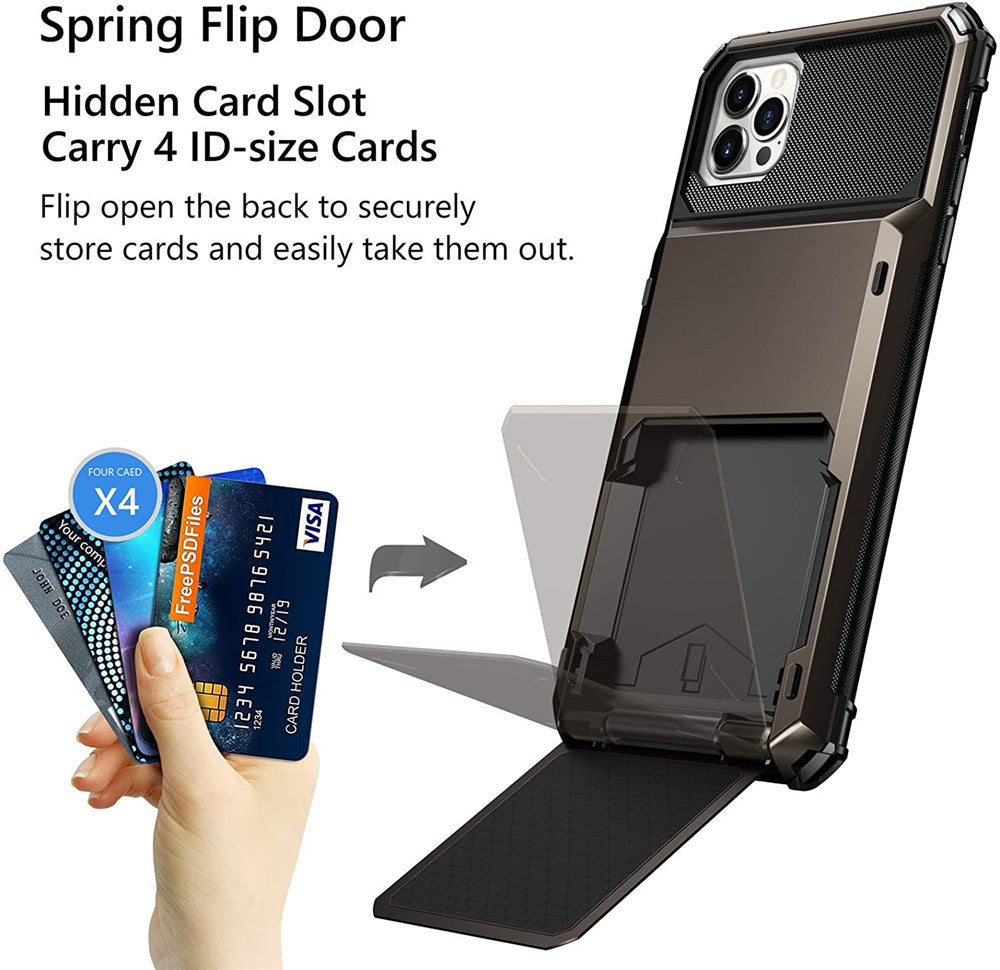 Hochwertige Brieftasche mit 4-Karten-Steckplatz und Kreditkartenhalter Abdeckung iPhone Hülle