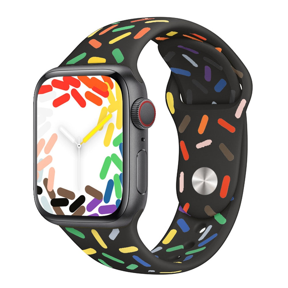 Silikon-Loop-Band Apple Watch Premium Handgelenkriemen | Colorful Pride Edition Armbandriemen | Bequem, Stilvoll.