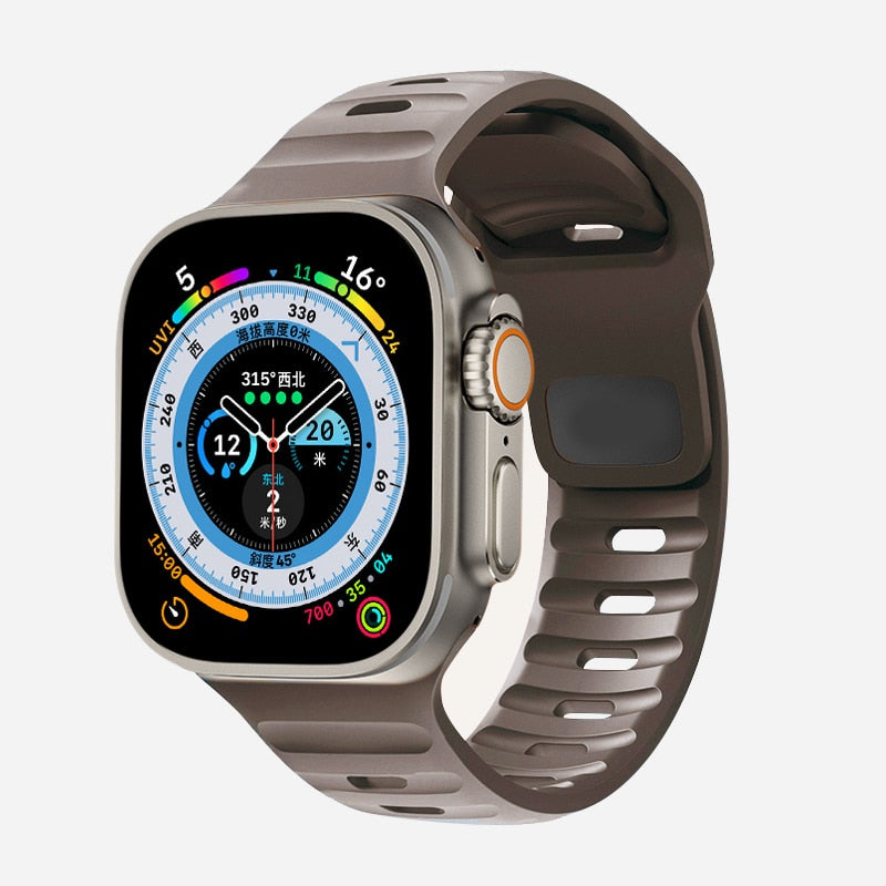 Premium Weiches Silikonarmband für Apple Watch | Elegant, Langlebig & Perfektes Sportarmband für jede Größe (49mm-38mm)