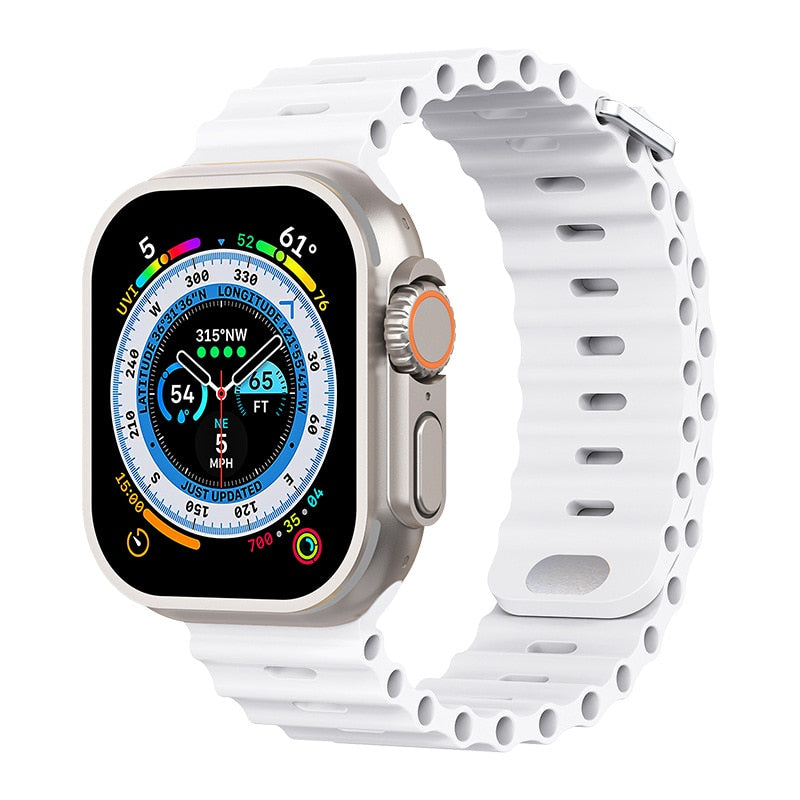 Ocean Strap Handgelenk Armband für Apple Watch | Weiches Premium Silikonarmband - Ultra 49mm bis 38mm & iWatch