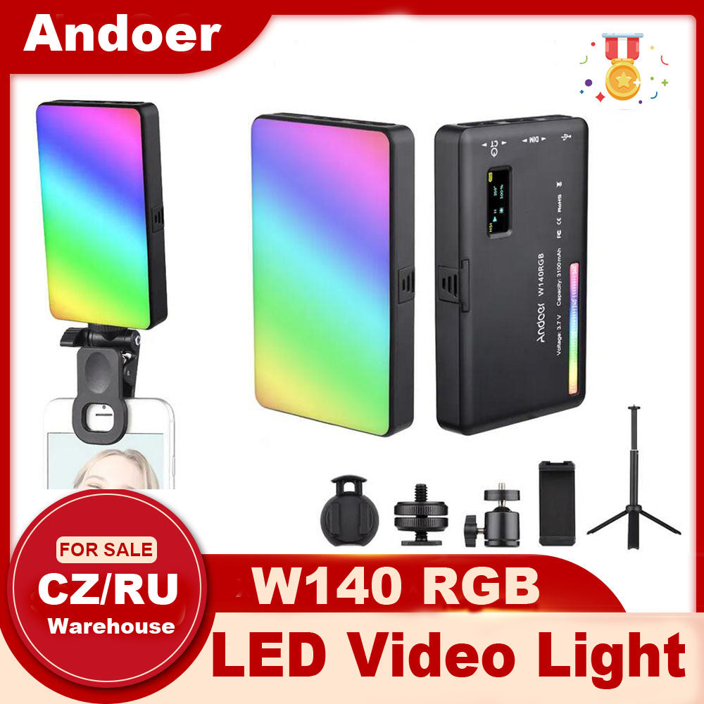 Premium RGB LED Video Light for Professional Video/Photography, Compatible with Smartphones, Apple iPhone, Samsung, iOS & Android & Professional Cameras, CRI95+, 2500-9000K, LCD Display, Cold Shoe, For Vlog & Live Streaming, Limited Edition