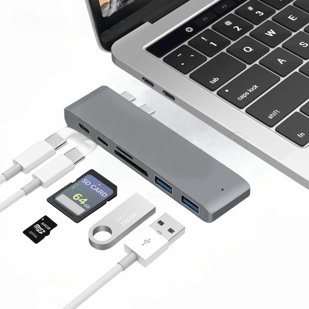 Premium USB-C Hub mit HDMI 4K Adapter & Thunderbolt 3: USB 3.1 Typ-C zu 3.0 Hub - Erweiterte Konnektivität für Macbook Air/Pro/M3/M2/M1: 16,14,13-inch | 2024/2023/2022/2020 Series  Chips