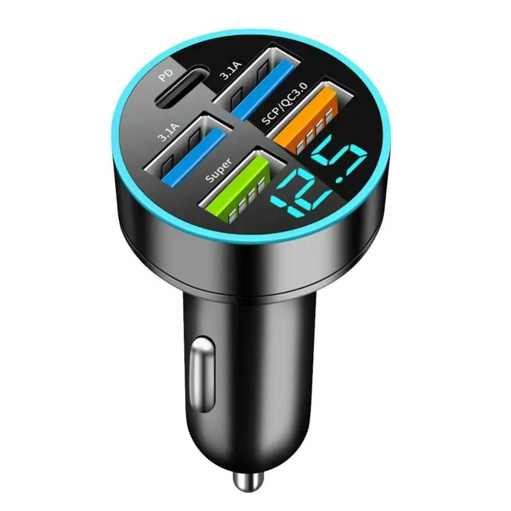 2024 Premium Bluetooth 5.2 FM Transmitter for Car, FM/Aux Bluetooth Adapter, Auto USB Charger, Bass Boost, 3-Port Charger | Car USB Charger Smartphones, Apple iPhone, Samsung, iOS & Android