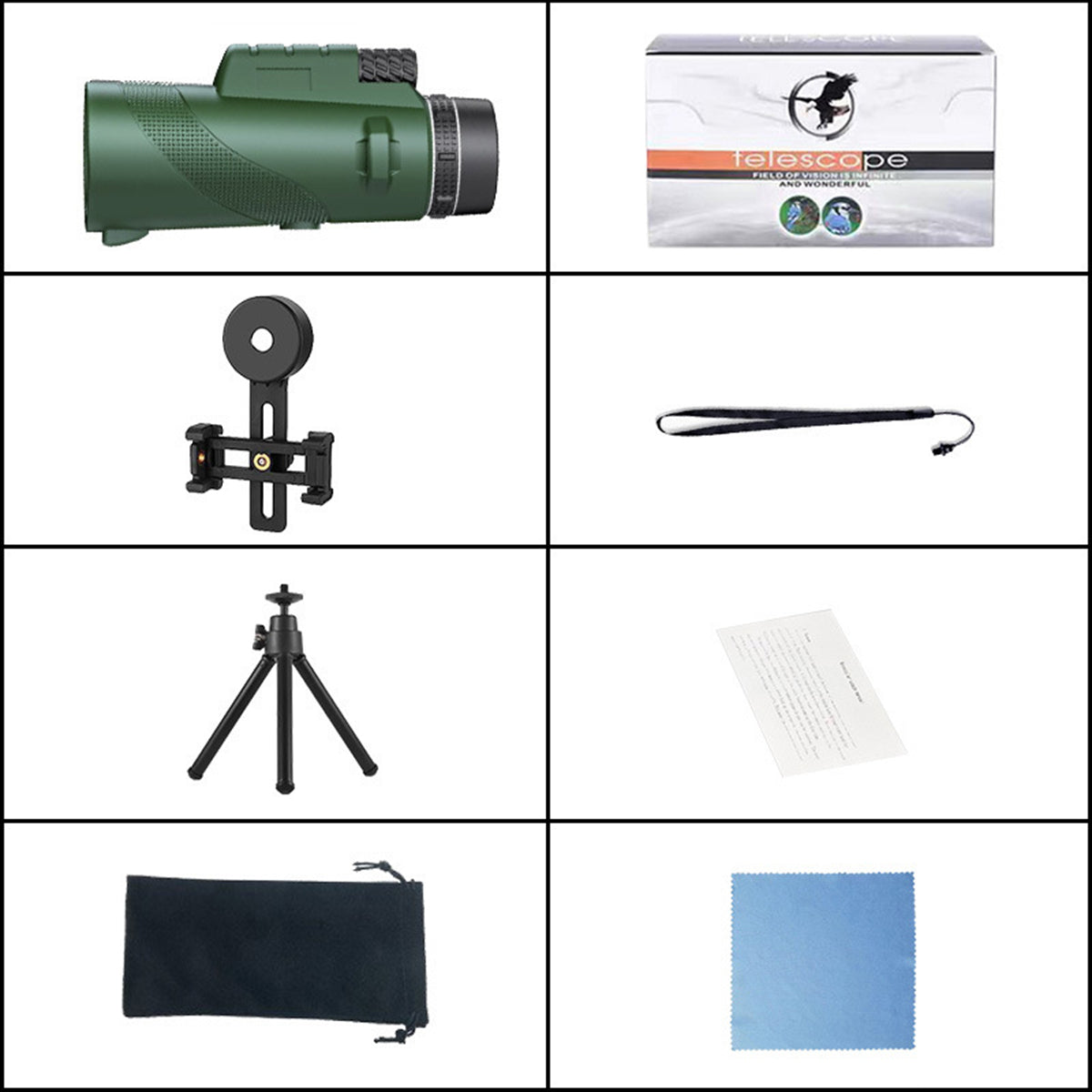 High-Quality Portable Zoom HD 5000m Telescope, Foldable, for Long Distances | Professional Mini Telescope, Powerful: Hunting, Sports, Outdoor, Camping, Travel | Smartphones, Apple iPhone, Samsung, iOS & Android