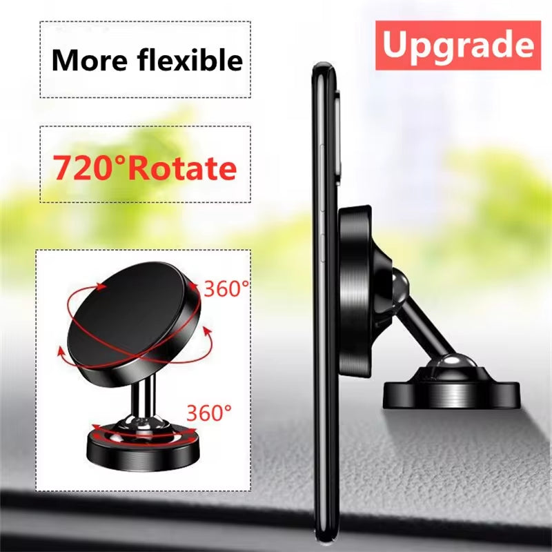 Luxury Magnetic Car Phone Holder: GPS Phone Mount for Smartphones, Apple iPhone, Samsung, iOS & Android, Xiaomi, Huawei, OnePlus