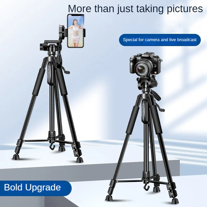 Professional Aluminum Travel Tripod, 140 cm for Videography & Photography: Quick Plate Mounting, Suitable for Smartphones, Apple iPhone 15/14/13/12/11 Pro Max/Plus/Mini, GoPro, Canon/Nikon DSLR/SLR