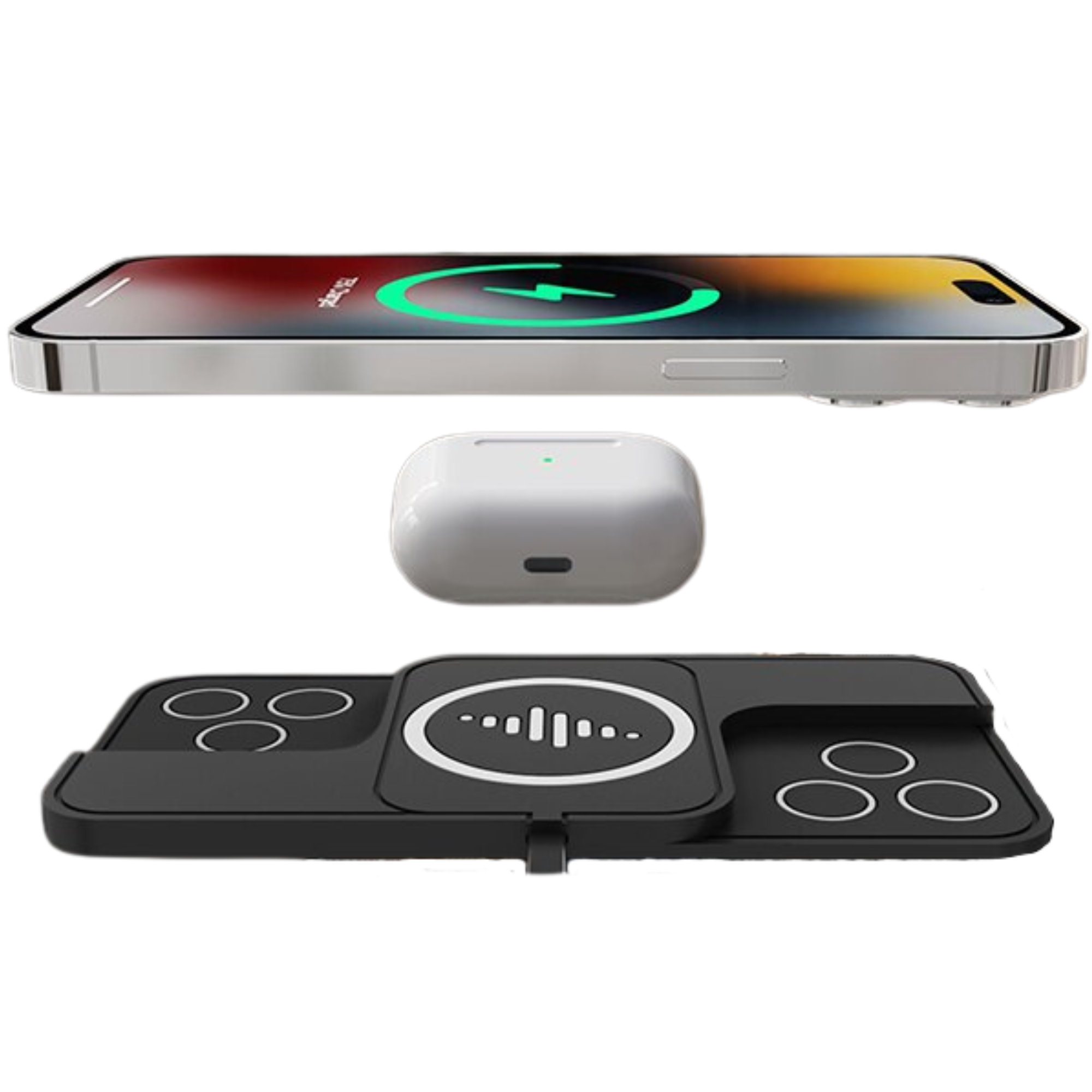 Wireless Fast Charging Station Ladegerät Anti-Rutsch-Pad iPhone 15 14 13 12 Samsung Auto-Handy-Ladegeräte