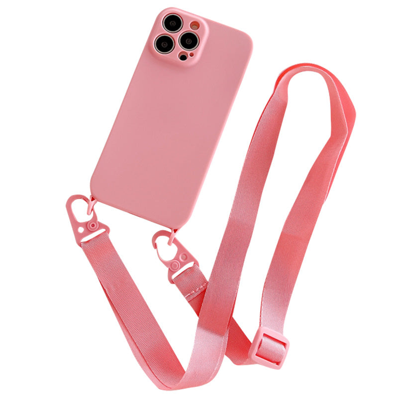 High-Quality Crossbody Necklace Strap Lanyard Cord Soft Silicone iPhone Case | MagSafe Case with Camera Lens Cover for Apple iPhone 16/15/14/13/12 Pro Max, Plus, Mini Cover – Crossbody Strap, Shoulder Strap, Card Holder | Premium Protective Cover