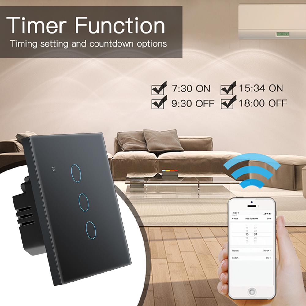 Premium WiFi Light Switch Touch Sensor Smart Switch App Remote Control - No Neutral Wire 110V 220V for Smartphone, Laptop, Tablet, PC, Apple iPhone, iPad, MacBook, iOS, Android, Samsung Alexa Google Home | Limited Edition