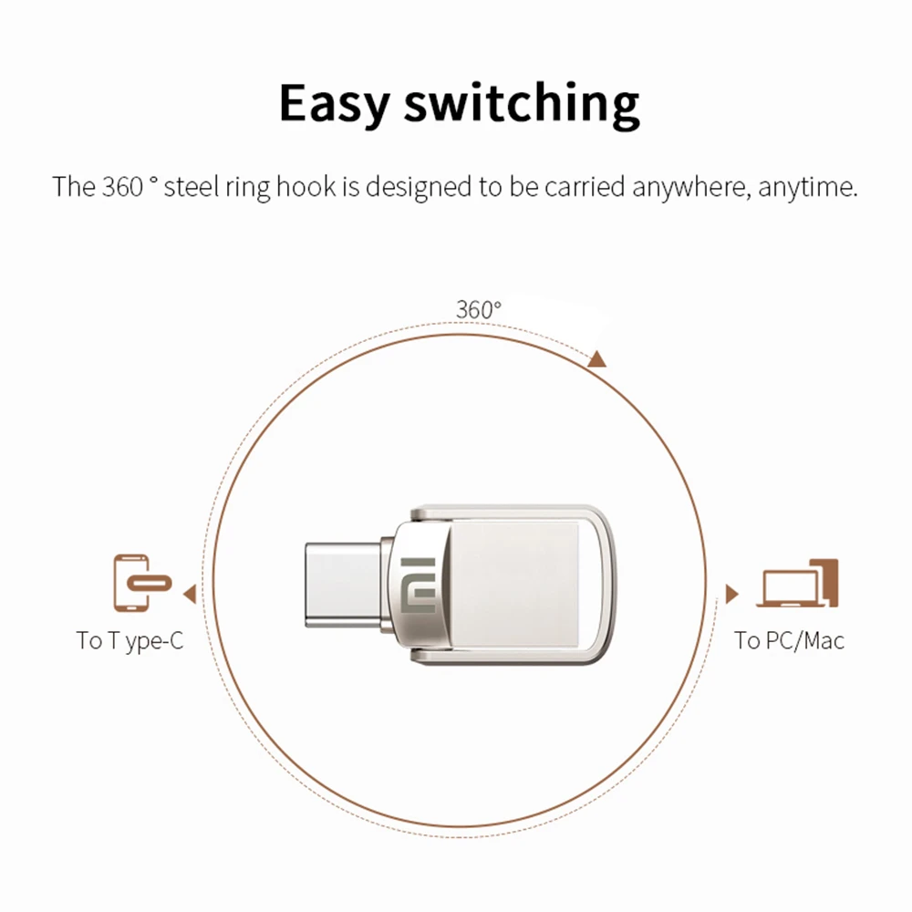 Premium Xiaomi U-Disk 2TB 1TB USB 3.1 Type-C Interface 256GB 128GB 512GB Mobile Computer Data Transfer Portable USB Storage