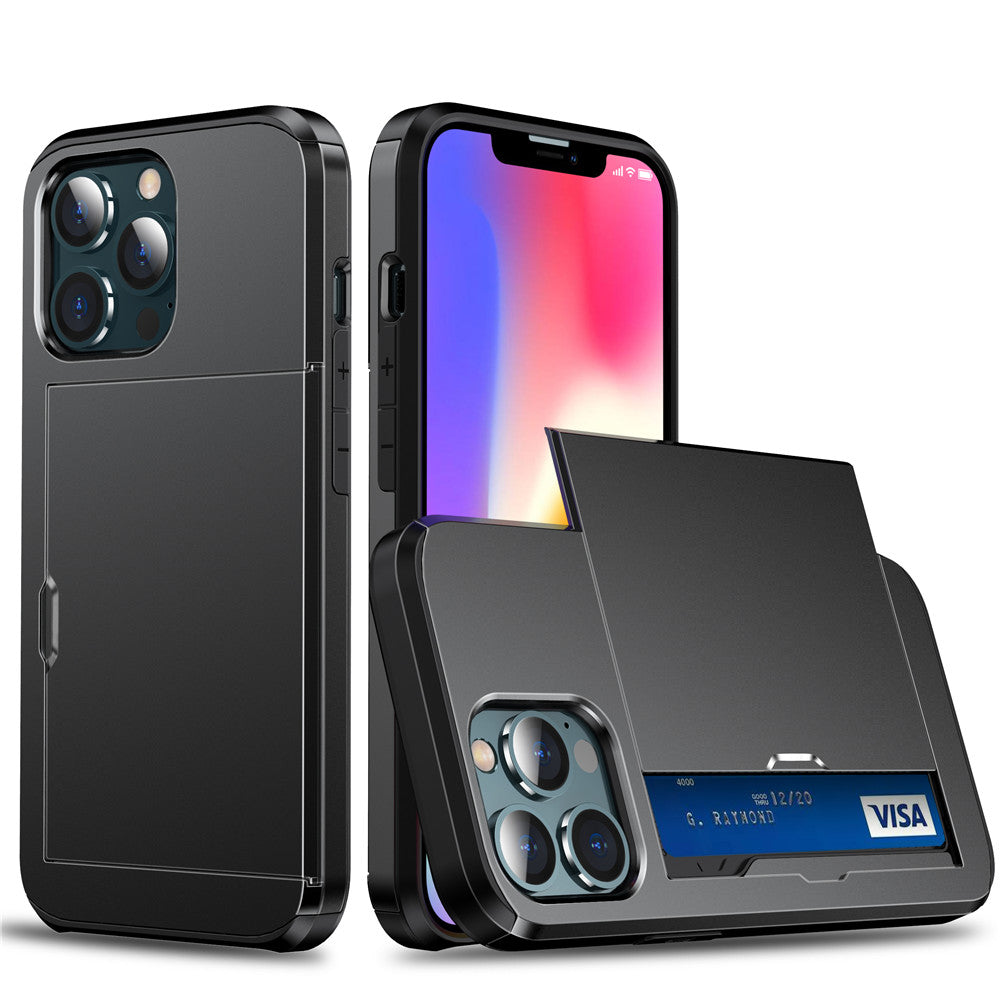 Premium Wallet iPhone Case with Card Slot and Credit Card Holder | Dual Layer Slider iPhone Case with Camera Lens Protector for Apple iPhone 16/15/14/13/12 Pro Max Plus Mini | MagSafe Cover | Heavy Duty Phone Case | Protective Wallet Case