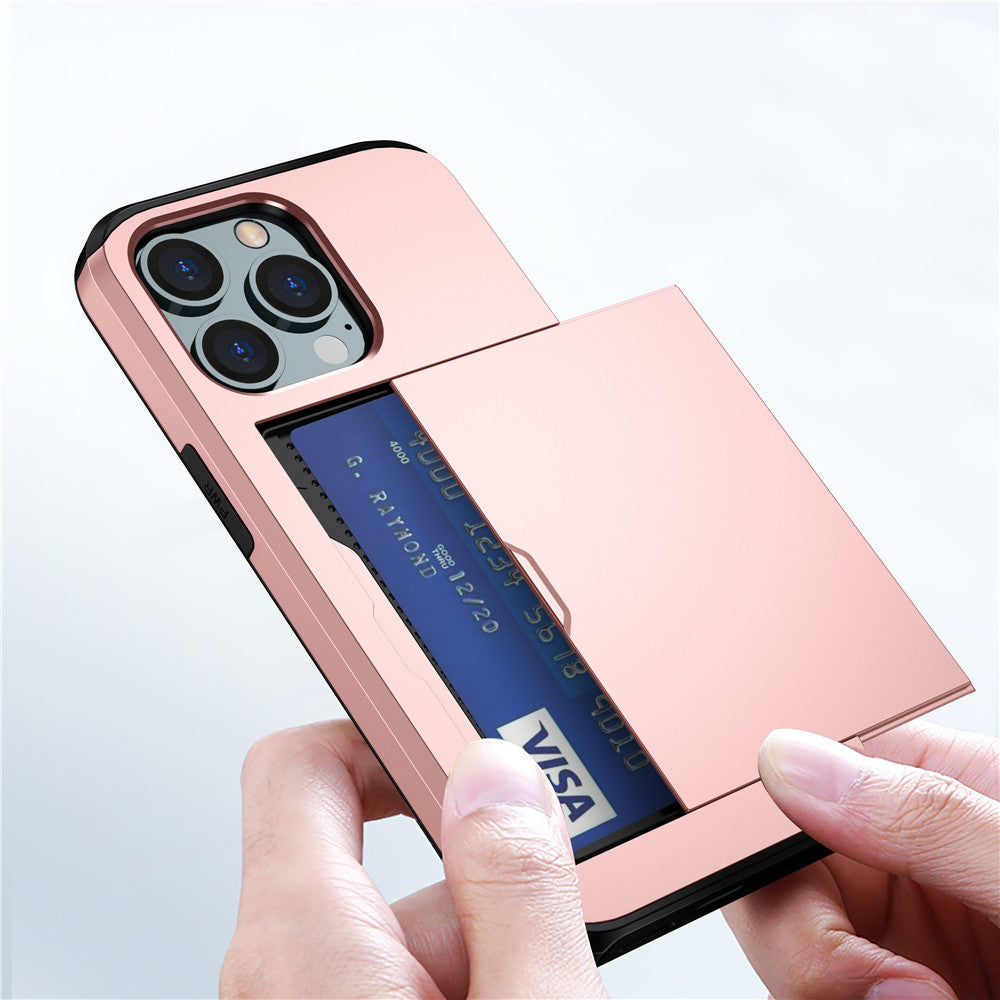 Premium Wallet iPhone Case with Card Slot and Credit Card Holder | Dual Layer Slider iPhone Case with Camera Lens Protector for Apple iPhone 16/15/14/13/12 Pro Max Plus Mini | MagSafe Cover | Heavy Duty Phone Case | Protective Wallet Case