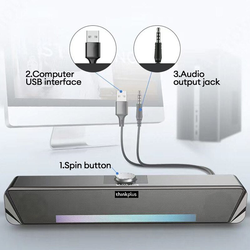 Premium Original Lautsprecher mit Kabel & Bluetooth 5.0 für Schreibtisch-Computer, Laptop & MacBook | Home-Movi