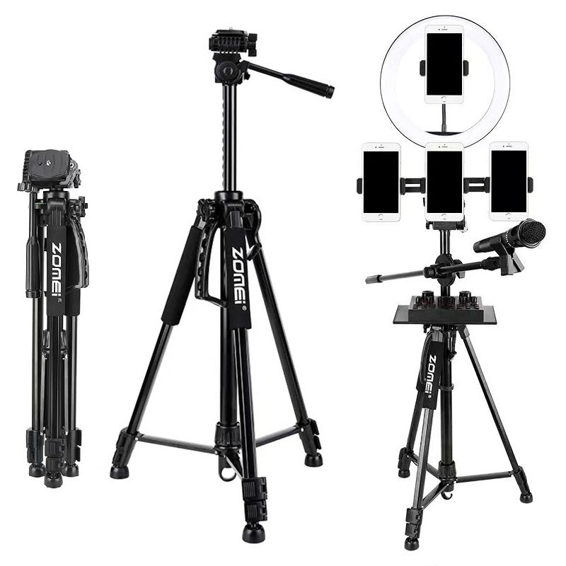 Professional Aluminum Travel Tripod, 140 cm for Videography & Photography: Quick Plate Mounting, Suitable for Smartphones, Apple iPhone 15/14/13/12/11 Pro Max/Plus/Mini, GoPro, Canon/Nikon DSLR/SLR