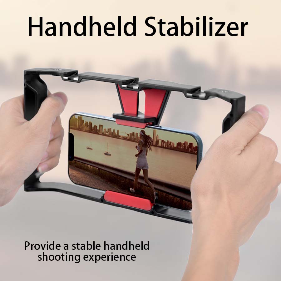 Camera Cage Stabilizer for Smartphones, Apple iPhone, Samsung, iOS & Android : Film Production Rig & Hand Grip Bracket | Premium Video Camera Cage for Apple iPhone and Android