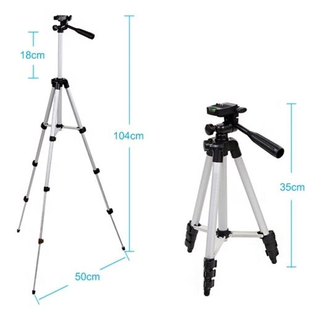 Professional Aluminum Travel Tripod, 140 cm for Videography & Photography: Quick Plate Mounting, Suitable for Smartphones, Apple iPhone 15/14/13/12/11 Pro Max/Plus/Mini, GoPro, Canon/Nikon DSLR/SLR