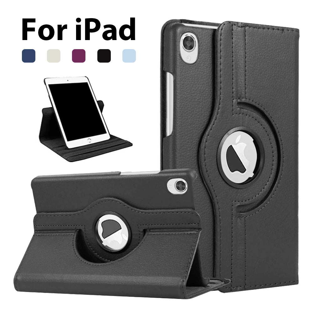 Premium iPad Smart Cover™ iPad/Pro/Air/Mini: 10/9/8/7/6/5/4/3 Series: - Stylish & Functional 360° Rotating Leather Tablet Case